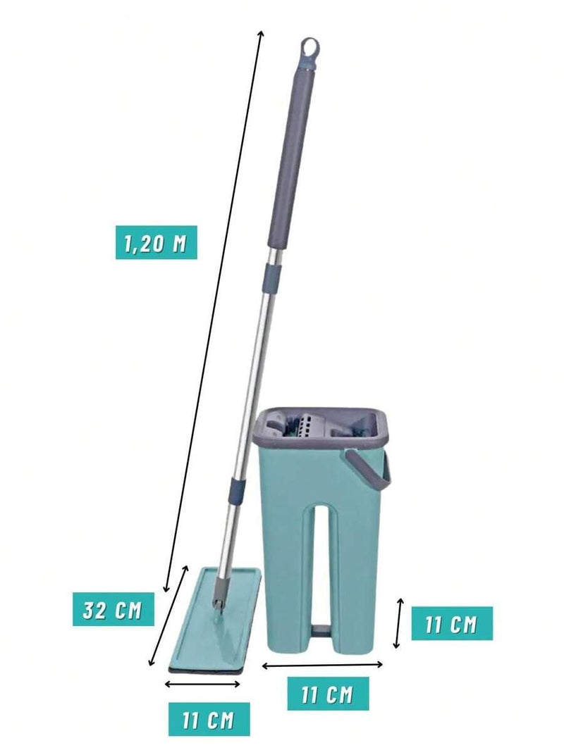 Mop Flat Balde 6 litros Com Cabo Extensível Inox Grande + 2 Refis de Bônus - Loja Easy Express