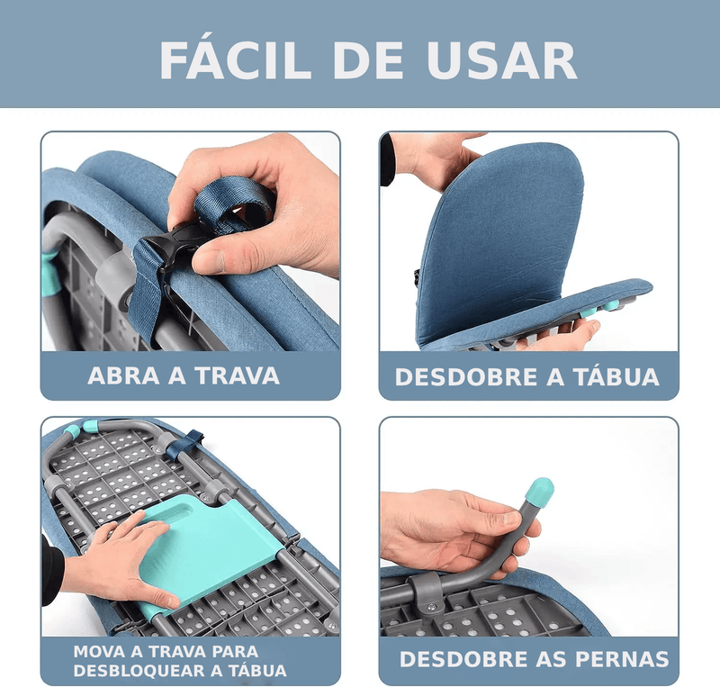 Mesa Tabua De Passar Roupa Portátil Com Suporte Handy Cor Cinza