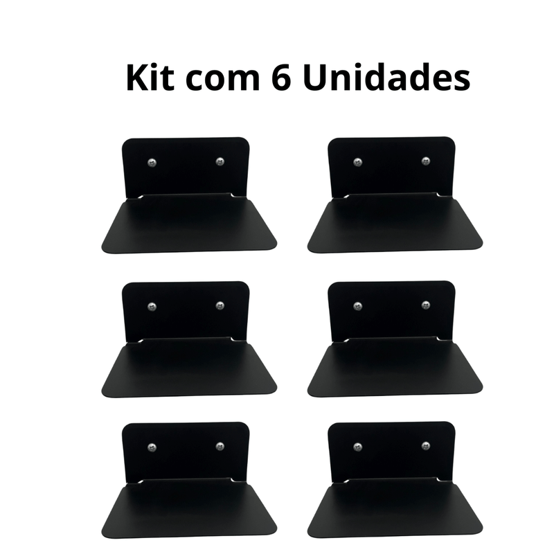 Kit Prateleiras de livros flutuante de aço