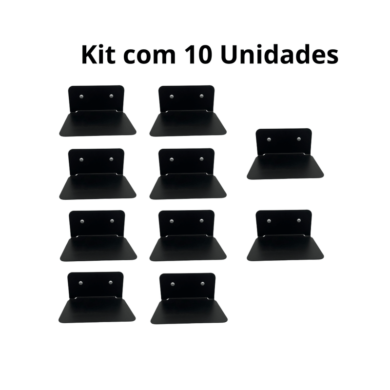 Kit Prateleiras de livros flutuante de aço