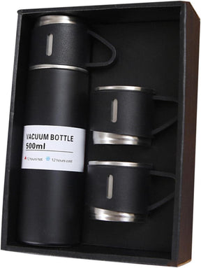 Garrafa térmica dupla camada inox 500ml com 2 xícaras - Loja Easy Express