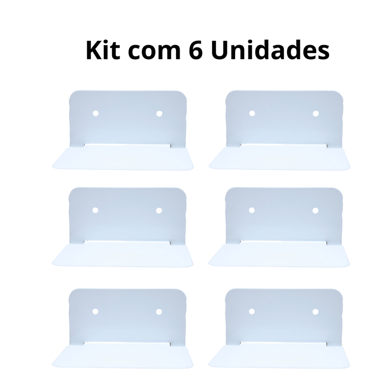 Kit Prateleiras de livros flutuante de aço