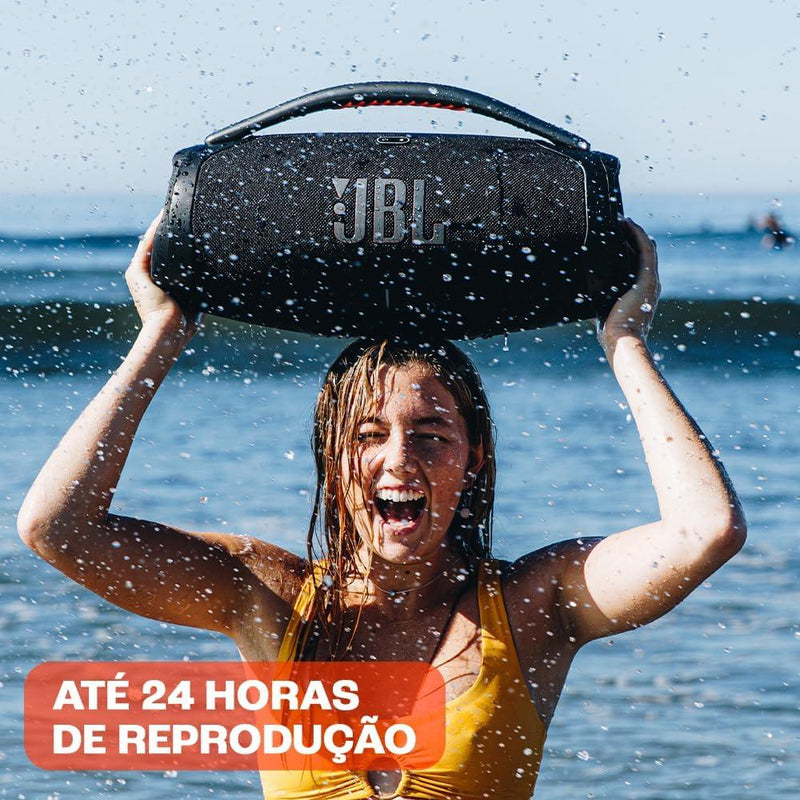 JBL Caixa de Som Boombox 3 Bluetooth À Prova D'água e Poeira - Preta - Loja Easy Express