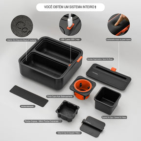 Suporte para refeições com caixa interna