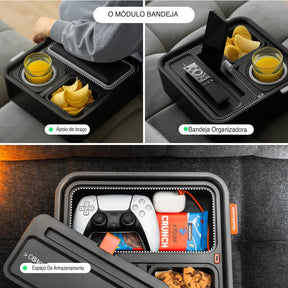 Suporte para refeições com caixa interna