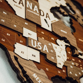 Mapa mundi 3D decoração de parede