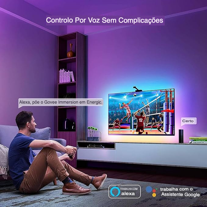 Luz de Fundo LED para TV com Câmera Inteligente – Ambiência RGB Avançada