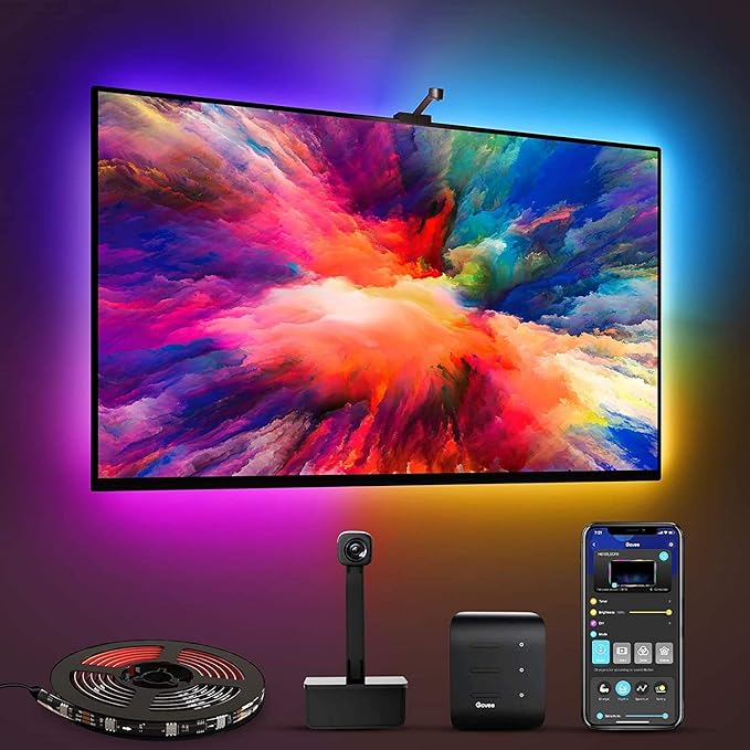 Luz de Fundo LED para TV com Câmera Inteligente – Ambiência RGB Avançada