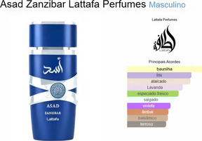 Asad Zanzibar Lattafa Perfumes Eau de Parfum - Perfume Masculino 100ml