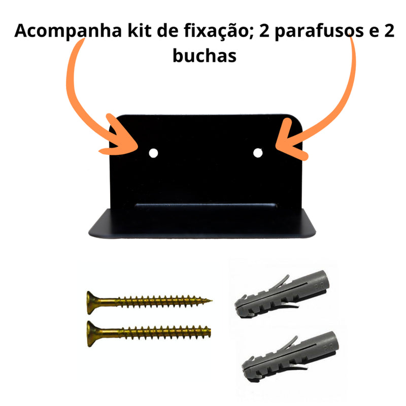 Kit Prateleiras de livros flutuante de aço