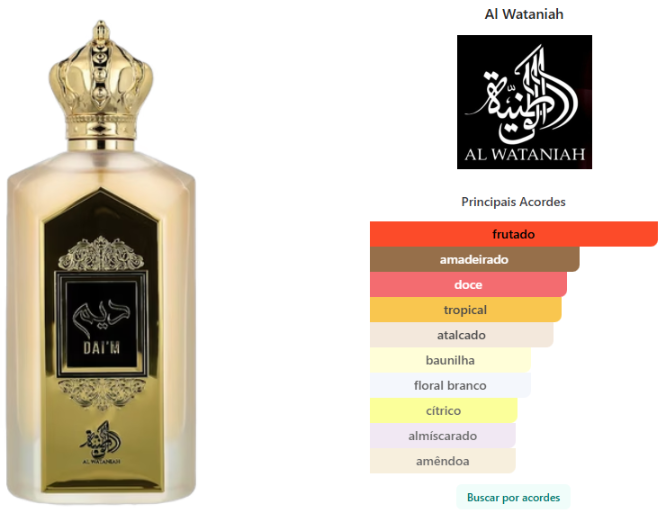 Al Wataniah Dai'M Eau de Parfum Perfume Árabe Feminino 100ml