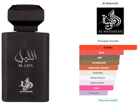 Al Wataniah Al Layl Árabe Masculino Eau de Parfum 100ml