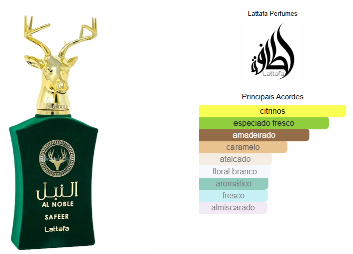 Lattafa Al Noble Safeer Eau De Parfum Perfume Árabe 100m