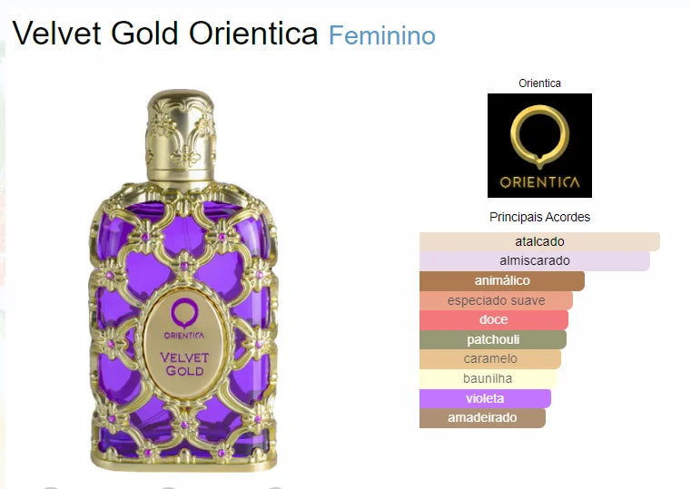 Velvet Gold Orientica 80 ml Eau De Parfum