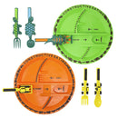 Conjunto de Pratos e Utensílios Infantil 4 peças com Tema de Construção