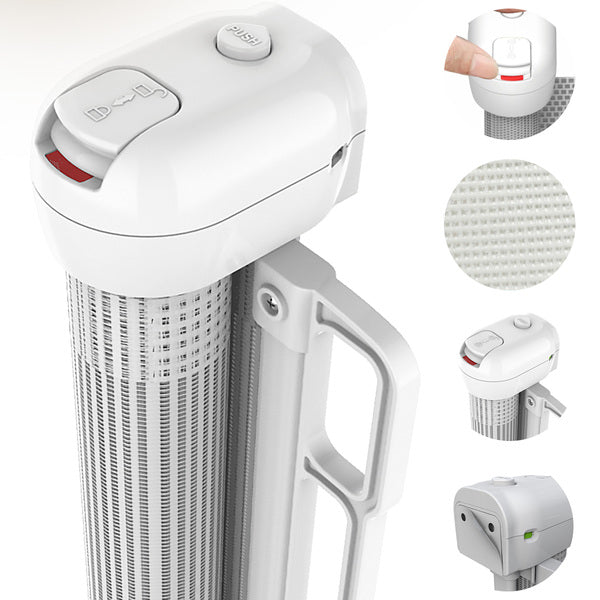 Portão De Segurança Retrátil Para Bebês, Crianças E Pets Com Tela De Pvc, Alumínio E Abs Branco