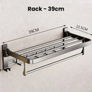 Porta Toalha Suporte Toalheiro Banheiro Duplo Aço Inox Premium