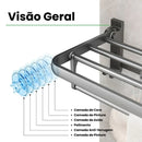 Porta Toalha Suporte Toalheiro Banheiro Duplo Aço Inox Premium