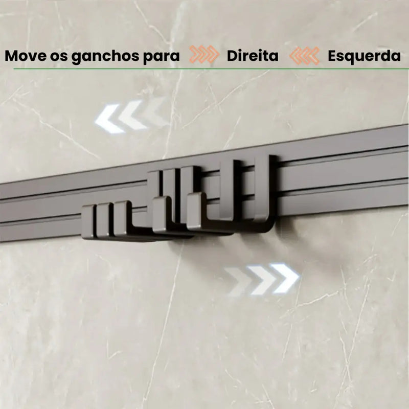 Porta Toalha Suporte Toalheiro Banheiro Duplo Aço Inox Premium