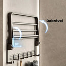 Porta Toalha Suporte Toalheiro Banheiro Duplo Aço Inox Premium