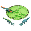 Conjunto de Pratos e Utensílios Infantil 4 peças com Tema de Construção