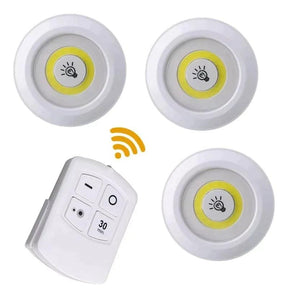 Kit 3 Lâmpadas de Led Spot Sem fio Ameryk - Acompanha Controle Remoto - Loja Easy Express