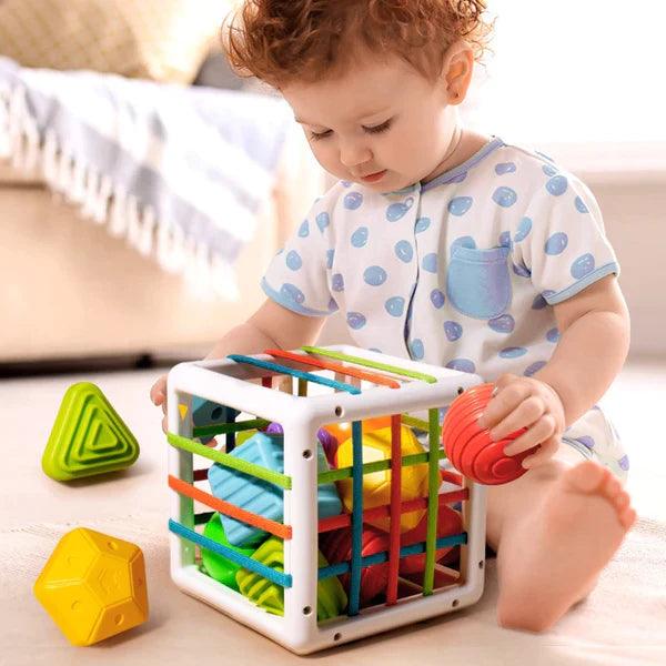 Cubo Educativo Montessori com Trama e Formas - Loja Easy Express