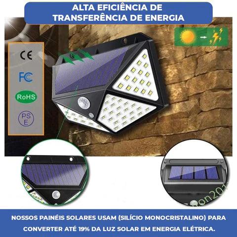 SolarMax Luminária de Led com Carregamento Solar e Sensor de Movimento - Luminária Solar LED com Sensor - Loja Easy Express