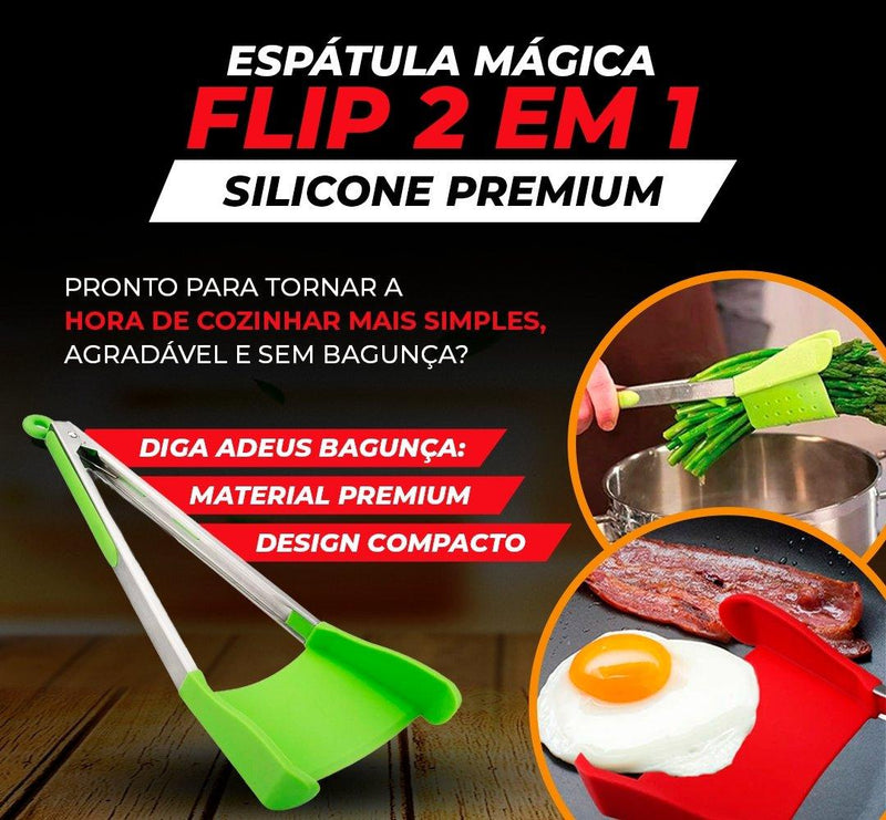 Espátula Mágica Flip 2 em 1 - Silicone Premium - Loja Easy Express