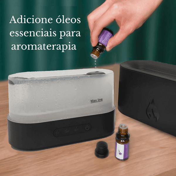 Difusor e Umidificador Aromático de ar com Efeito Chamas - Loja Easy Express