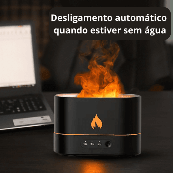 Difusor e Umidificador Aromático de ar com Efeito Chamas - Loja Easy Express