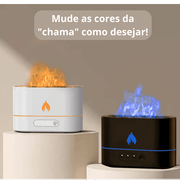 Difusor e Umidificador Aromático de ar com Efeito Chamas - Loja Easy Express